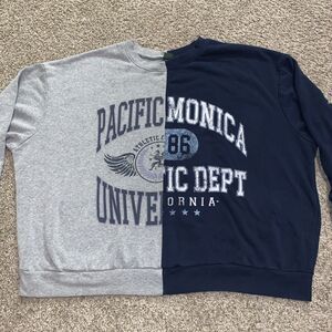 Wild Fable Sweatshirt Womens Extra Large Gray Collegiate California Colorblock